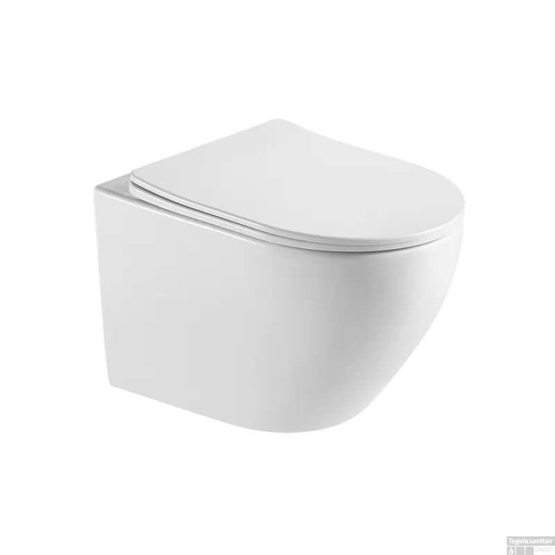 Wandcloset Wiesbaden Nibiru Rimless met Toiletzitting Softclose en Quickrelease Mat Wit Bestel Nu