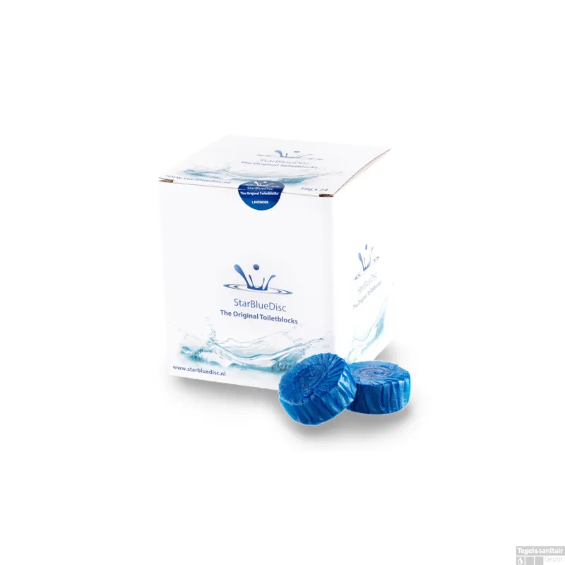 24 StarBlueDisc Toiletblokjes Blauw Jaarverpakking (geschikt voor Geberit Toiletblokhouder) Populair
