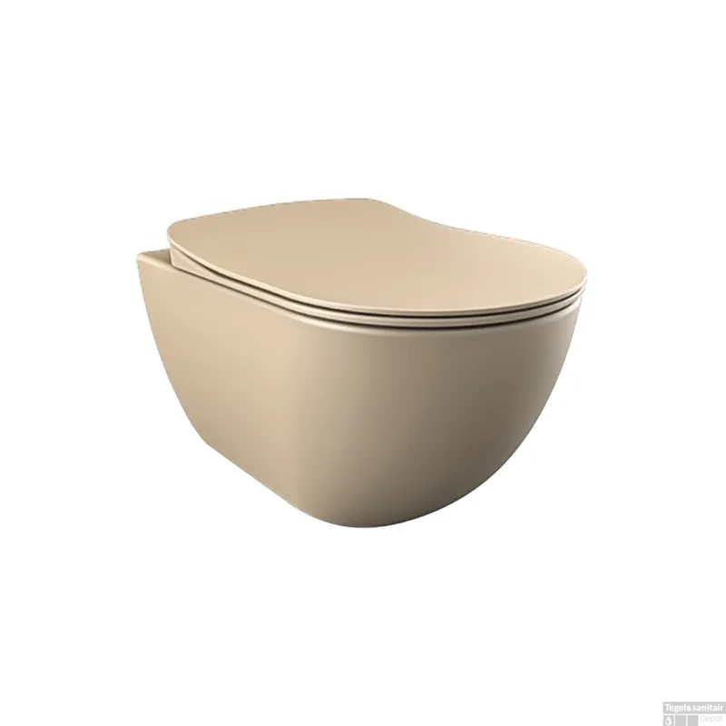 Wandcloset BWS Freedom Randloos Met Bidet Mat Cappuccino (Exclusief zitting) Betrouwbaar