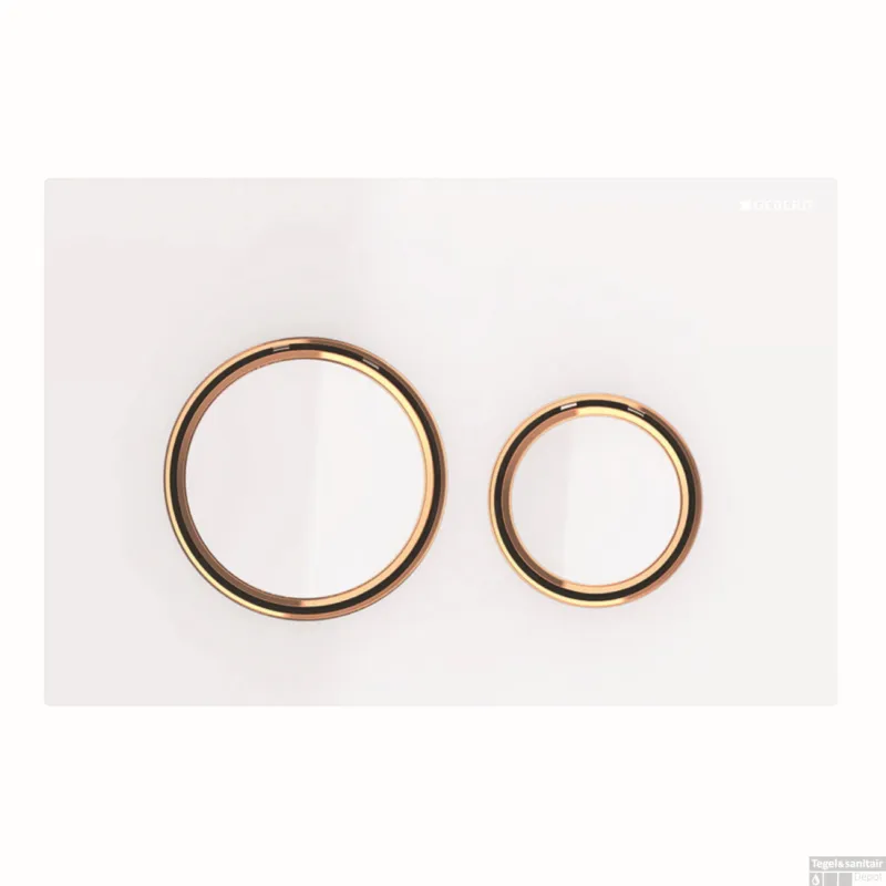 Snelle Levering Bedieningsplaat Geberit Sigma 50 Round voor 2-toets Spoeling Rosé Goud / Wit