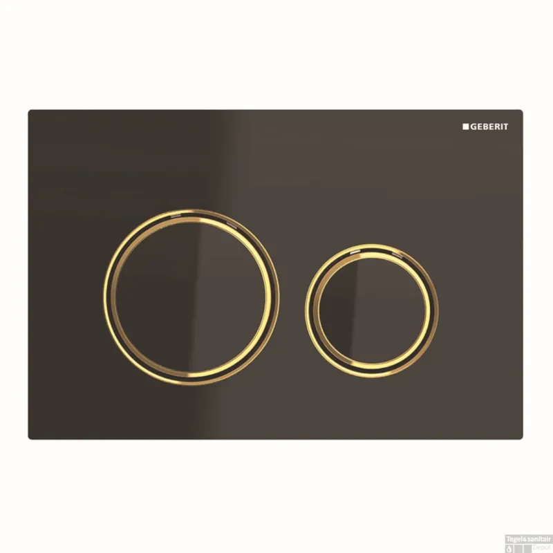 Weekendaanbieding Bedieningsplaat Geberit Sigma 50 Round voor 2-toets Spoeling Messing Goud / Zwart