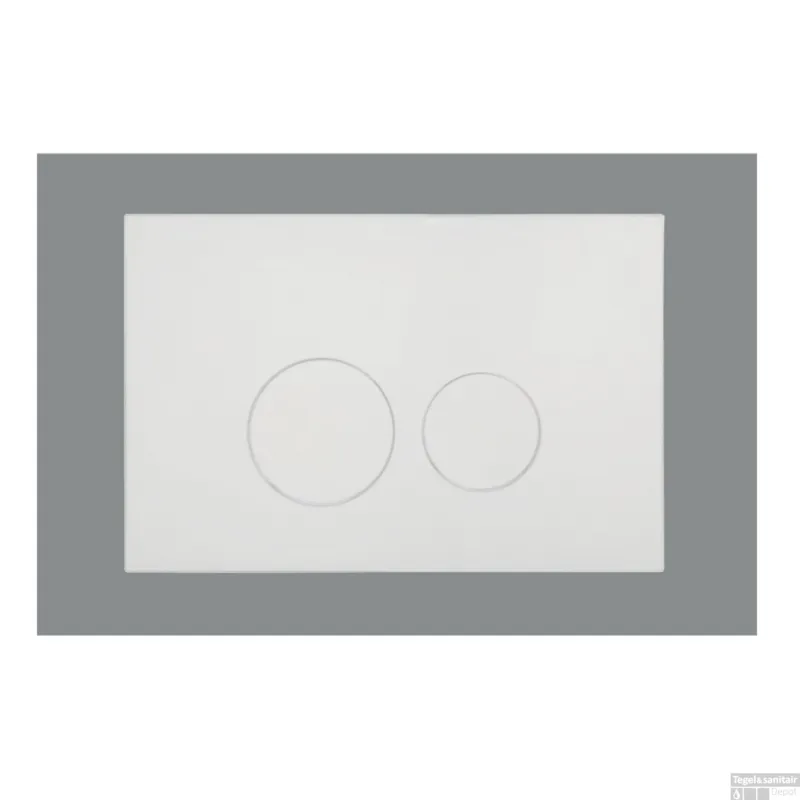 Merkproduct Bedieningsplaat Qeramiq Push Met DualfFush Frontbediening ABS Rond Glans Wit