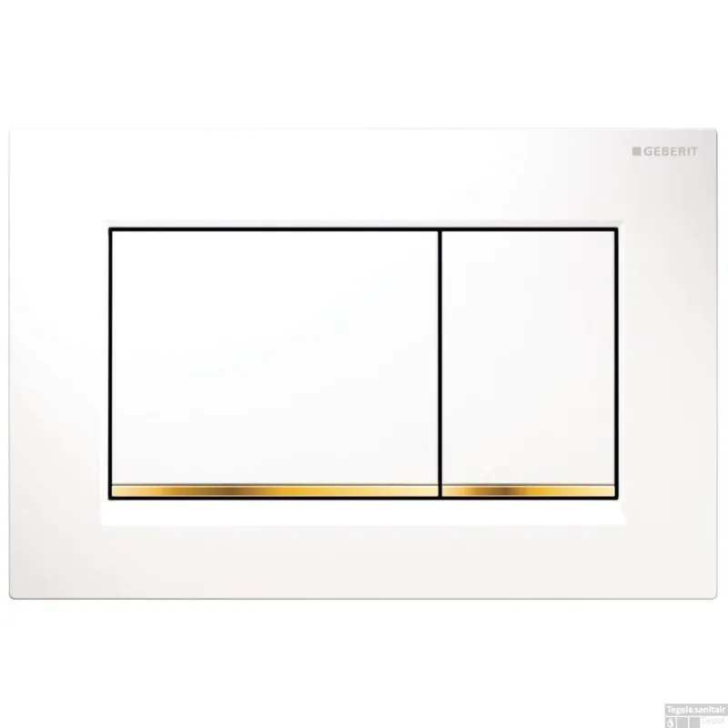 Drukplaat Geberit Sigma 20 Square DF Wit met Goud Veilige Betaling