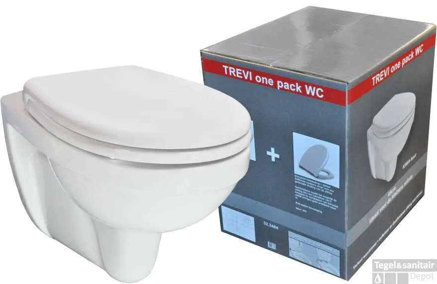 Wandcloset Trevi ONE PACK met Zitting Wit Beste Prijs