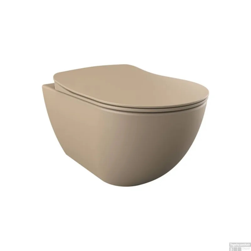 Nieuw Wandcloset BWS Freedom Randloos Mat Cappuccino (Exclusief zitting)