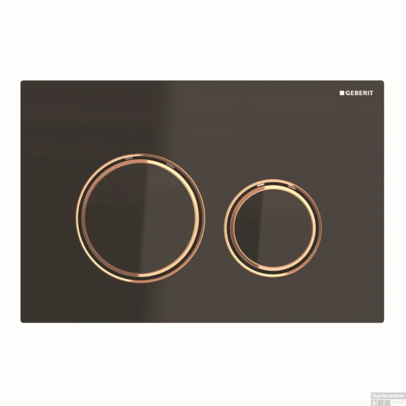 Rechtstreeks Van De Fabrikant Bedieningsplaat Geberit Sigma 50 Round voor 2-toets Spoeling Rosé Goud / Zwart