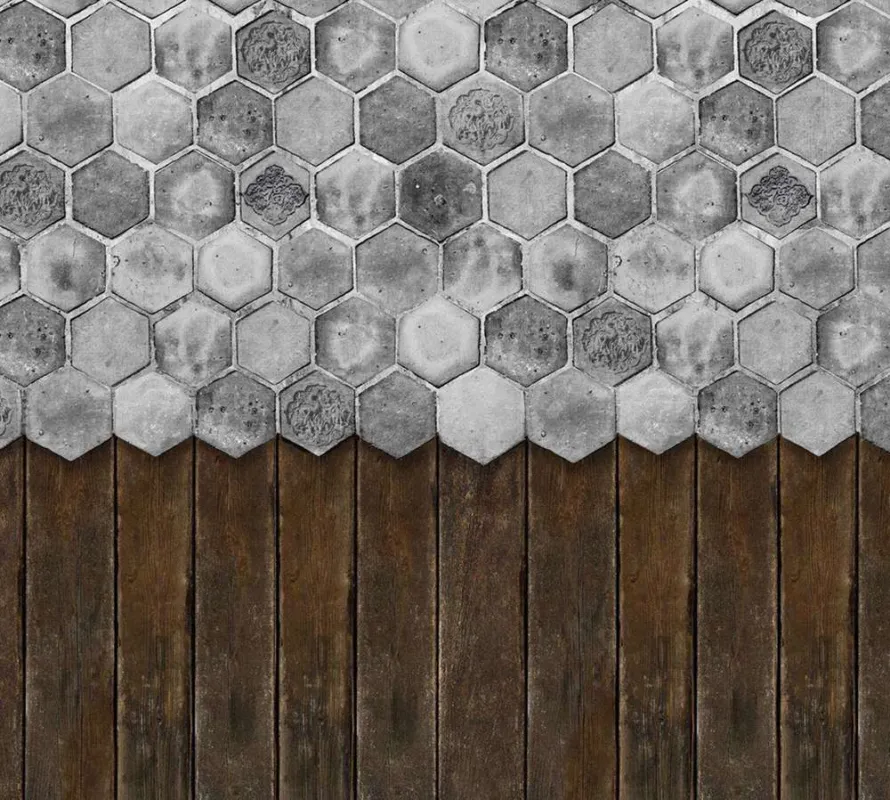 Populair Behang Noordwand Vanilla Lime 014262 Floral Tiles