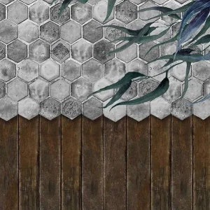 Koop Vandaag Behang Noordwand Vanilla Lime 014261 Floral Tiles