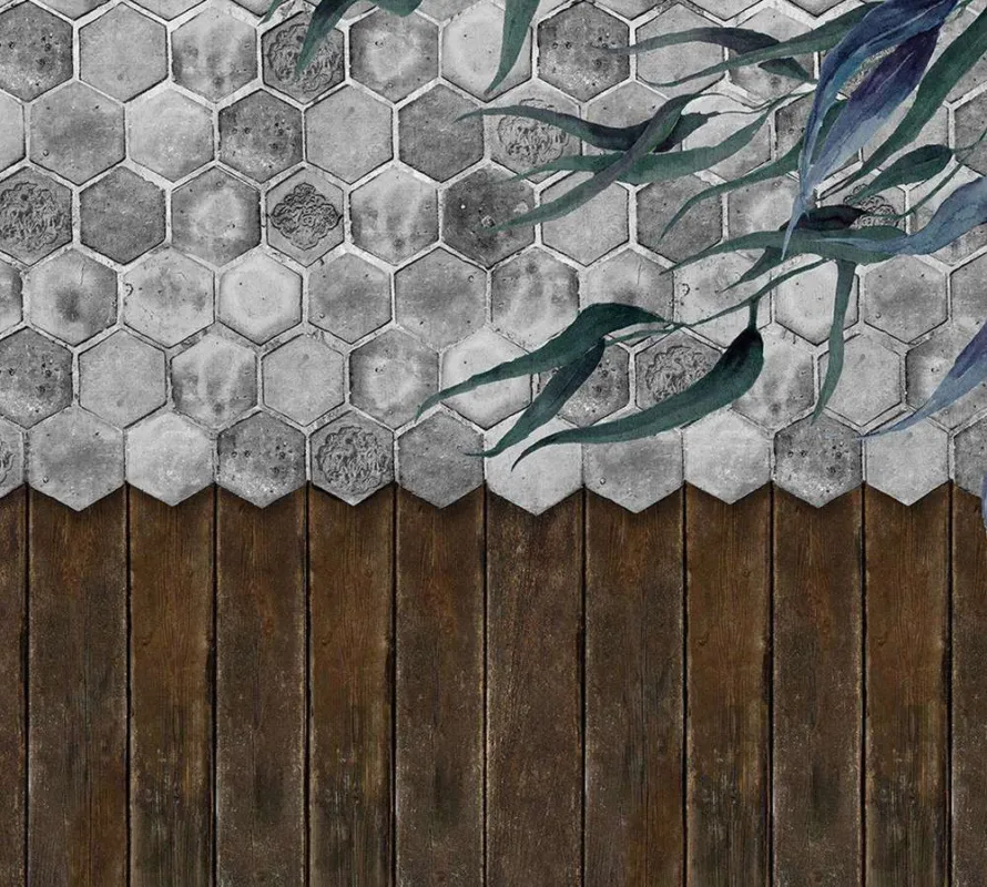 Korting Behang Noordwand Vanilla Lime 014260 Floral Tiles
