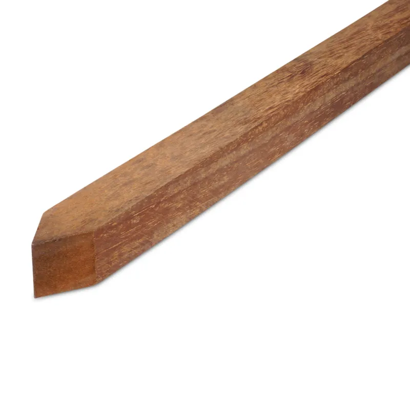 Fabrieksprijs hardhout - puntpaal Azobé paal met punt - 65x65 mm - geschaafd - rechte puntpaal - azobe hardhout AD 20-25% - Azobé paal met punt - 65x65 mm - geschaafd: 250 cm