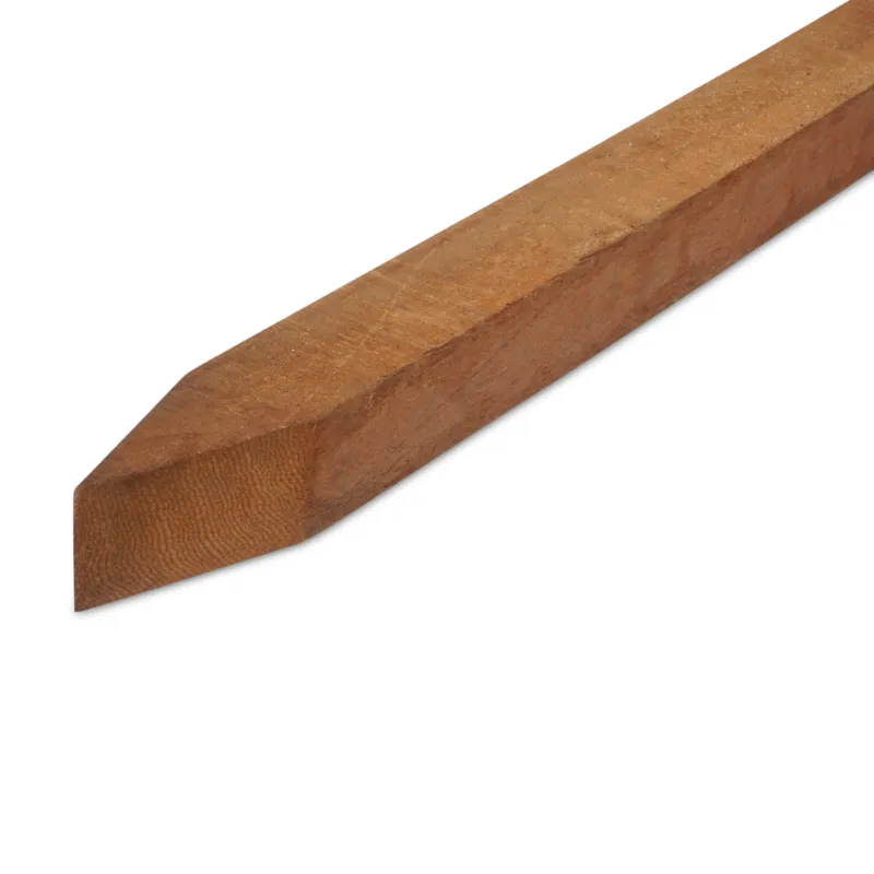 Seizoensaanbieding hardhout - puntpaal Azobé piketpaaltje - 60x60 mm - fijnbezaagd / ruw - piket paal - azobe hardhout AD 20-25% - Azobé piketpaaltje - 60x60 mm - ruw: 150 cm