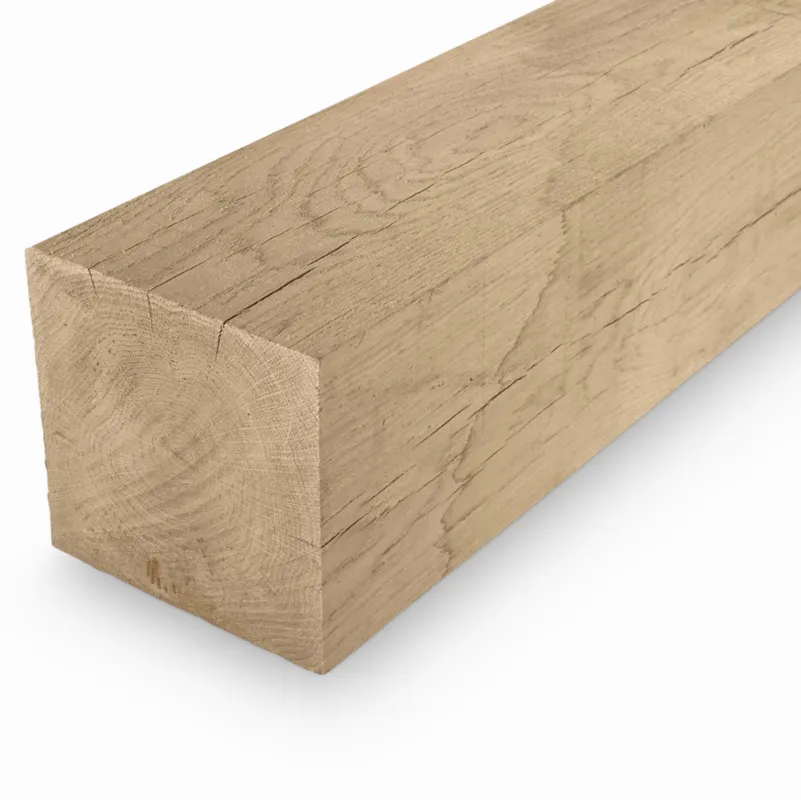 eiken - balk Eiken balk - 300x300 mm - fijnbezaagd / ruw - balk voor buiten - eikenhout AD 20-25% - Eiken balk - 300x300 mm - ruw: 430 cm Direct Beschikbaar