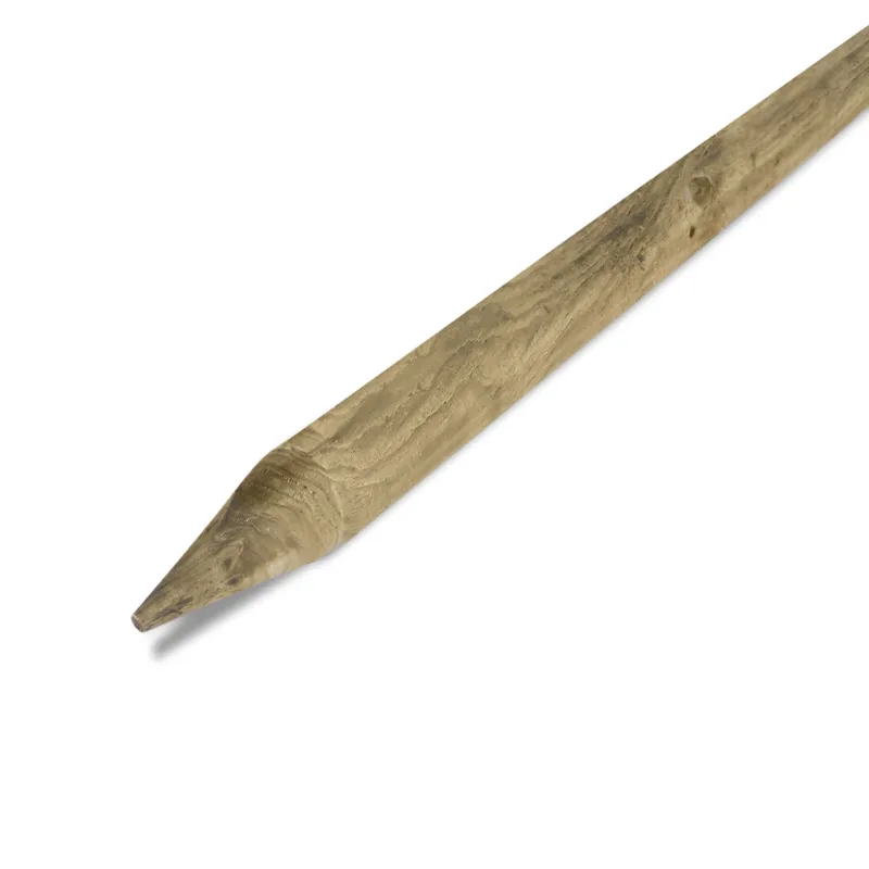grenen - puntpaal - geimpregneerd Geïmpregneerd grenen paal met punt - 60 mm - gefreesd - ronde tuinpaal (gepunt) - geïmpregneerd grenenhout KD 18-20% - Geïmpregneerd grenen paal met punt - 60 mm - gefreesd: 60 cm Aanbieding
