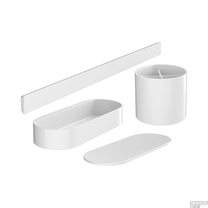 Bundelset Badkamer HansGrohe WallStoris Mat Wit Aanbieding