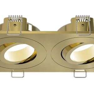 Must-Have Inbouwspot Dubbel Wiesbaden Spotz Dimbaar IP65 Geborsteld Messing