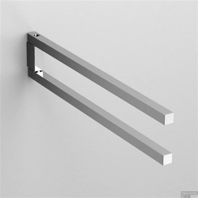 Premium Handdoekrek Clou Quadria Dubbel Zwenkbaar Chroom