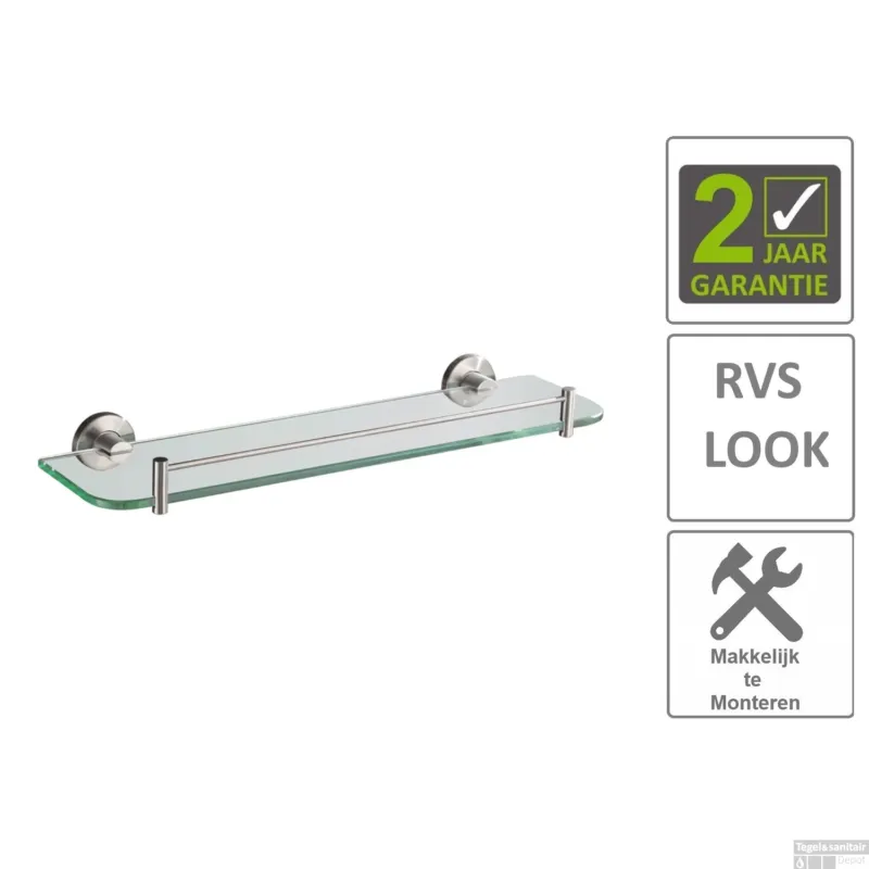 Tijdelijk Beschikbaar BWS Glazen Planchet Hera 50cm RVS