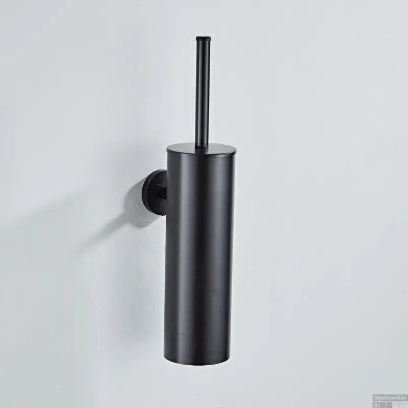Toiletborstelhouder BWS Nero met Wandhouder Mat Zwart Actieprijs