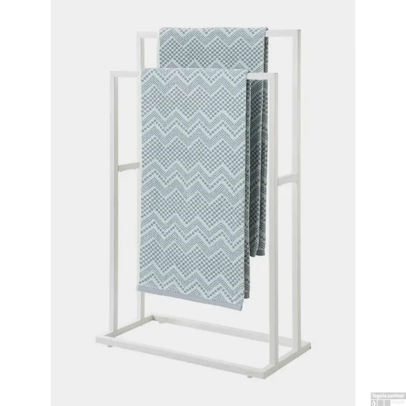 Superprijs Handdoekrek Sealskin Carre 48x78.5x24cm Vrijstaand Mat Wit
