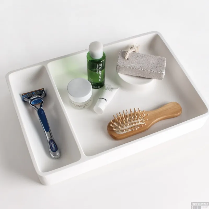 Beperkte Voorraad Cosmetica Plank Ideavit Solidplate 32x22x4.5 cm Solid Surface Mat Wit