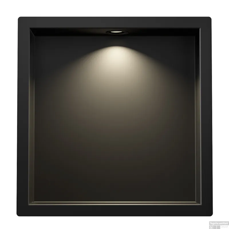 Koop Vandaag Inbouwnis BWS Albert 30x30x7cm Met Led Mat Zwart