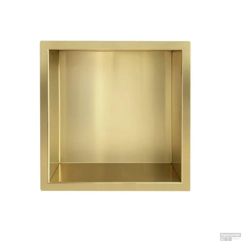 Wiesbaden Inbouwnis Exellence 30x30x10cm Geborsteld Messing Goud Actieprijs