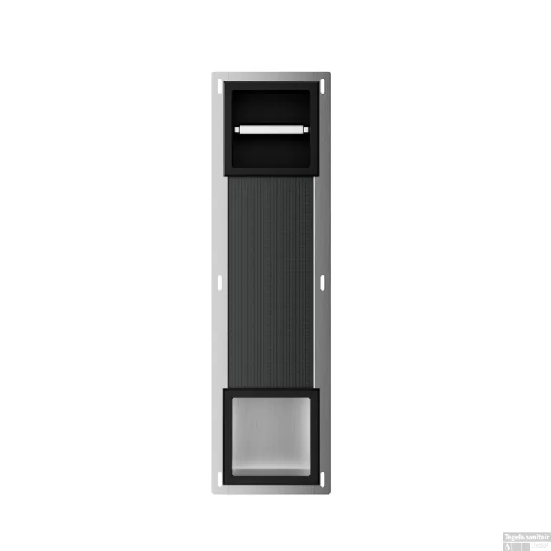 Toiletrolhouder Zonder Klep en Reserverolhouder Inbouw Wiesbaden Rocko Mat Zwart Express Levering
