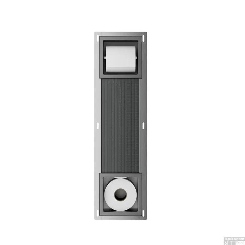 Koopje Toiletrolhouder Zonder Klep en Reserverolhouder Inbouw BWS Milan Gunmetal