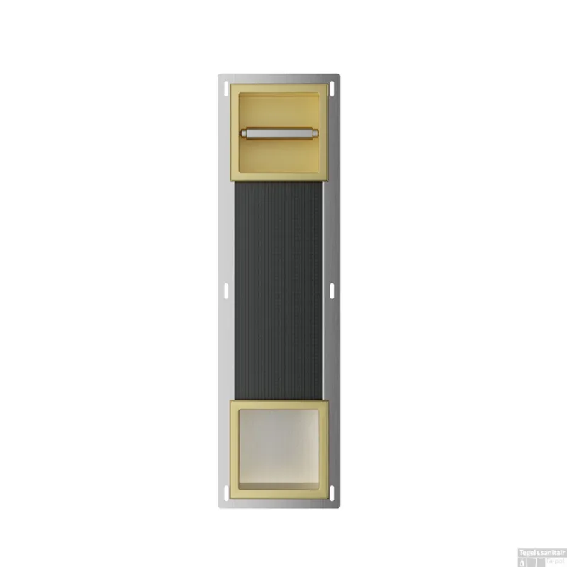 Toiletrolhouder Zonder Klep en Reserverolhouder Inbouw BWS Milan Geborsteld Messing Populair