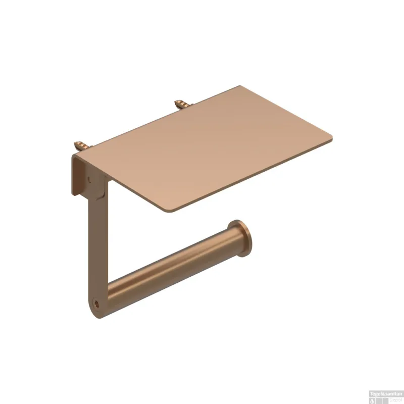 Aanbieding Toiletrolhouder IVY Met Planchet Geborsteld Mat Koper PVD
