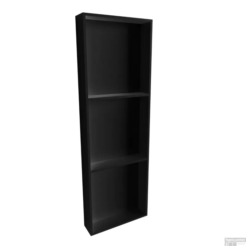 In Of Opbouwnis BWS 59.5x29.5x8 cm met 3 Schappen Mat Zwart Uitverkoop
