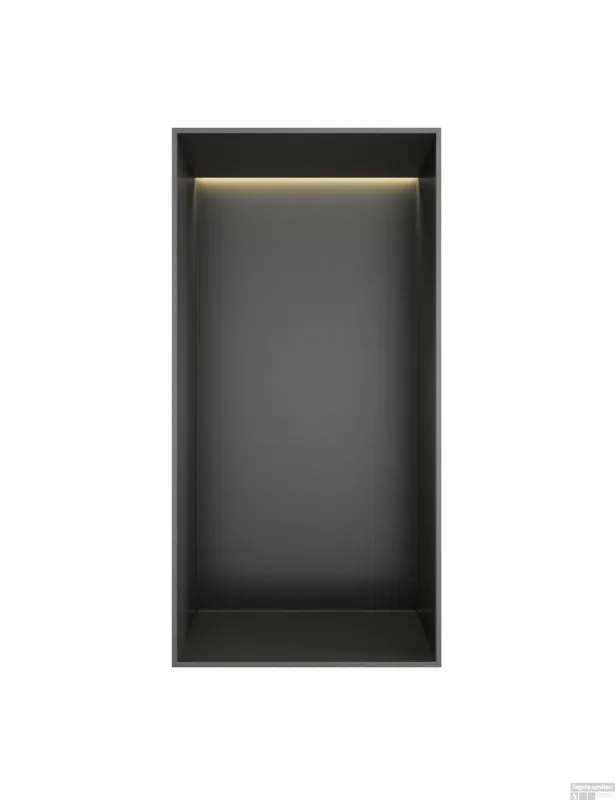 Hotbath &MORE Inbouwnis 30x15x10cm frameless + LED Geborsteld Gunmetal PVD Speciale Aanbieding