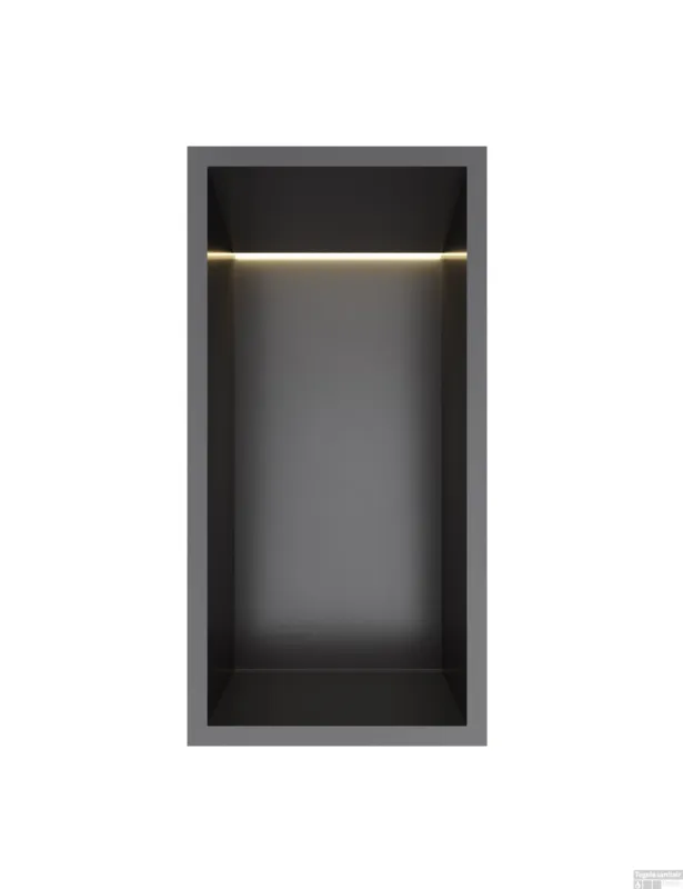Korting Hotbath &MORE Inbouwnis 30x15x10cm met LED IP44 Geborsteld Zwart PVD
