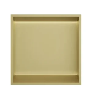 Voordeelprijs Hotbath &MORE Inbouwnis 30x30x10cm met LED IP44 Geborsteld Messing PVD