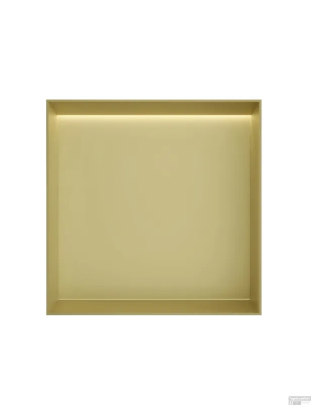 Hotbath &MORE Inbouwnis 30x30x10cm frameless + LED Geborsteld Messing PVD Veilige Betaling