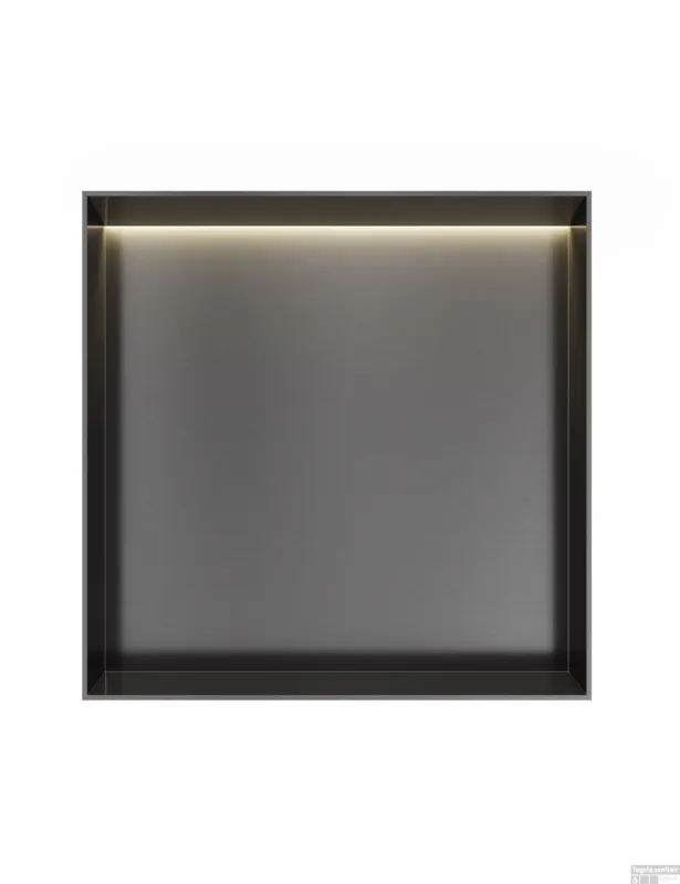 Bestel Nu Hotbath &MORE Inbouwnis 30x30x10cm frameless + LED Geborsteld Gunmetal PVD
