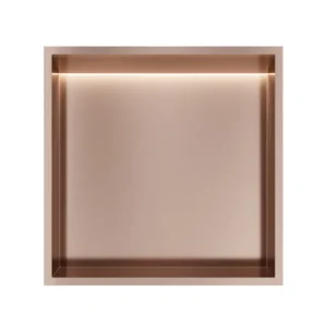 Hotbath &MORE Inbouwnis 30x30x10cm met LED IP44 Geborsteld Koper PVD Beperkt Aanbod