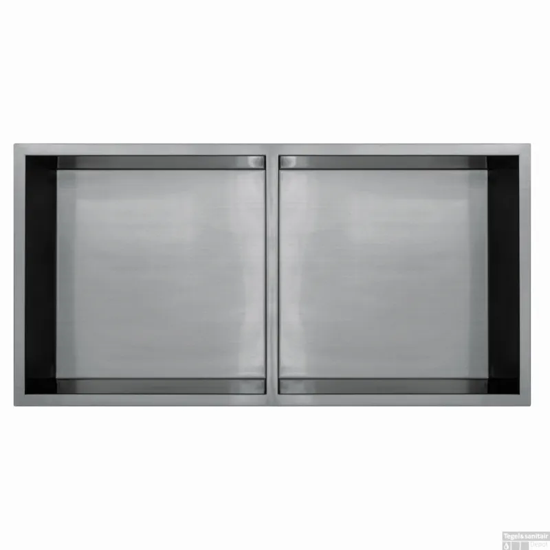 Aanbieding Inbouwnis Qisani Flow Dubbel Geborsteld RVS