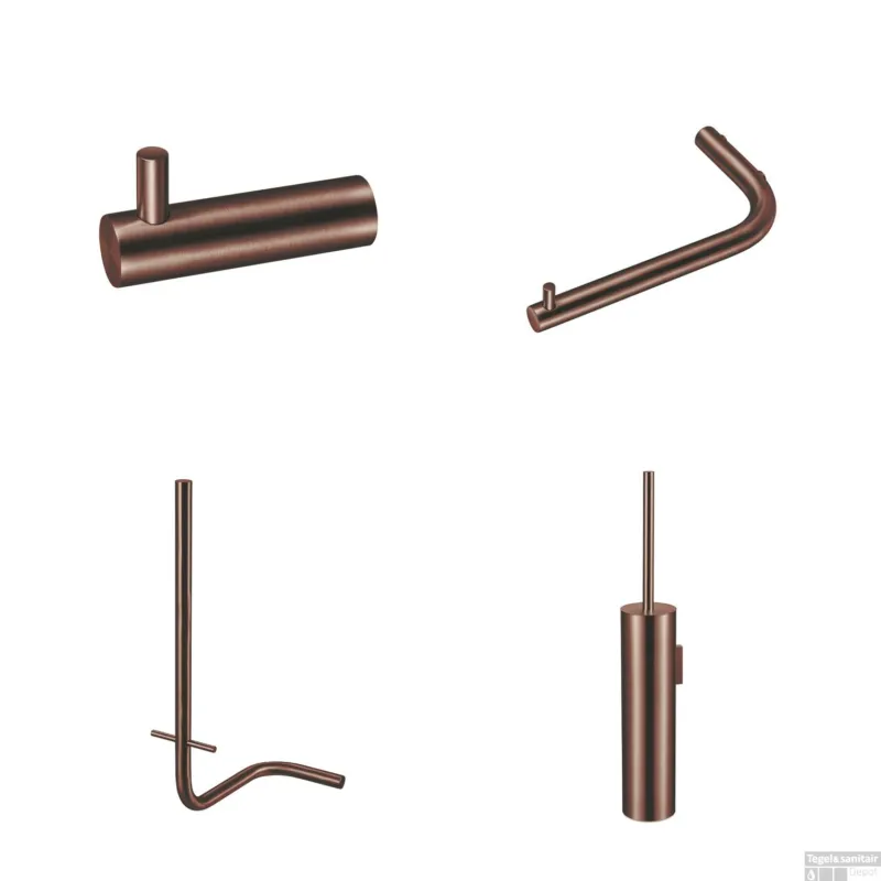 Accessoireset Qisani Flow Toiletruimte Geborsteld Copper Voordeelprijs