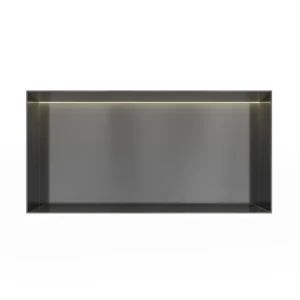 Hotbath &MORE Inbouwnis 30x60x10cm frameless + LED Geborsteld Gunmetal PVD Beperkte Voorraad