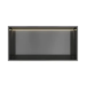 Hotbath &MORE Inbouwnis 30x60x10cm met LED IP44 Geborsteld Gunmetal PVD Laatste Kans