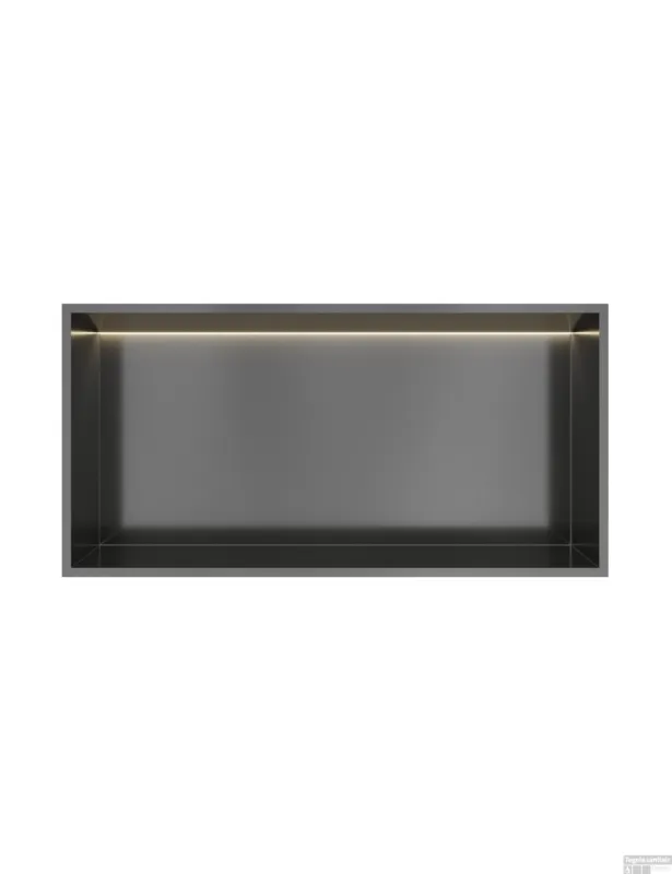 Hotbath &MORE Inbouwnis 30x60x10cm met LED IP44 Geborsteld Gunmetal PVD Laatste Kans