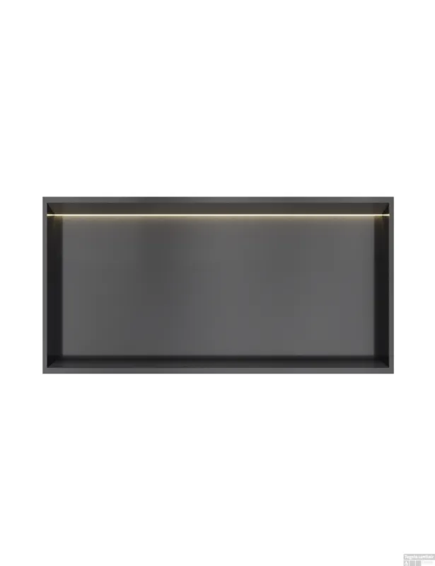 Hotbath &MORE Inbouwnis 30x60x10cm met LED IP44 Geborsteld Zwart PVD Meest Verkocht