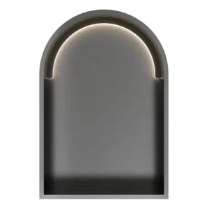 Lage Prijs Hotbath &MORE Inbouwnis Toogmodel 30x45x10cm met LED IP44 Geborsteld Gunmetal PVD