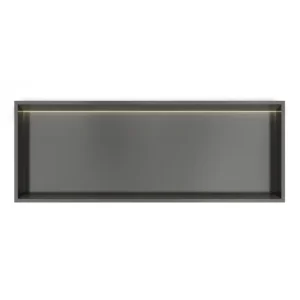 Hete Deal Hotbath &MORE Inbouwnis 30x80x10cm met LED IP44 Geborsteld Gunmetal PVD