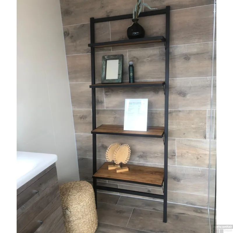 Alleen Vandaag Industriële Handdoekladder Sophie 188x65x44 cm Mango hout