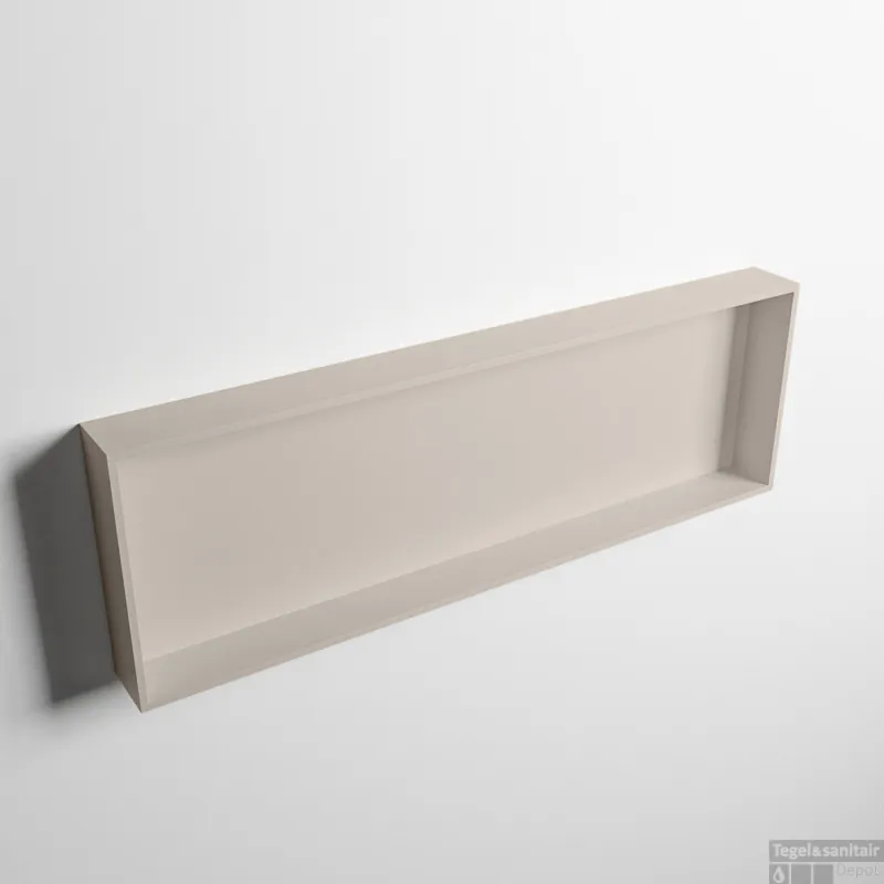 Exclusieve Aanbieding MONDIAZ EASY Nis 89,5x29,5cm in solid surface kleur Linen Linen. 1 vak geschikt voor in- of opbouw