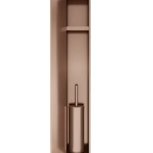 Speciale Aanbieding Hotbath &MORE Inbouw reserverol houder voor 6 rollen 74x20.9x14cm Geborsteld Koper PVD
