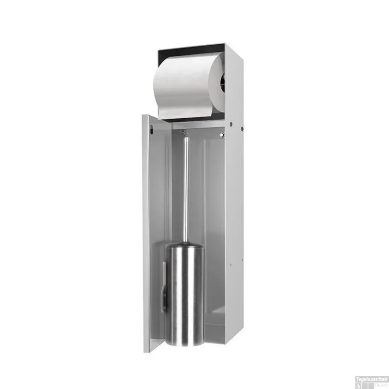 Express Levering Inbouw Toiletborstelhouder met Toiletrolhouder LoooX Betegelbaar RVS CL9