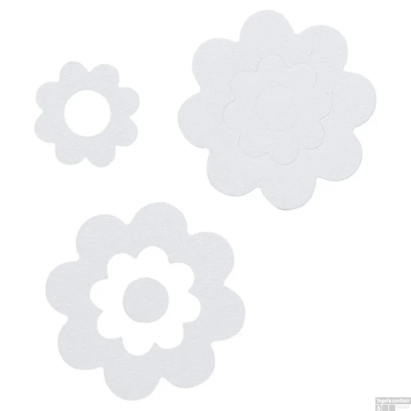 Koop Vandaag Zelfklevende Antislip Stickers Sealskin Badbloem Vinyl 7 stuks Wit
